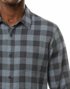 TravisMathew Men's Quinella Long Sleeve Golf Shirt For Men Heather Indigo -TravisMathew Sales Store unnamed file 1027