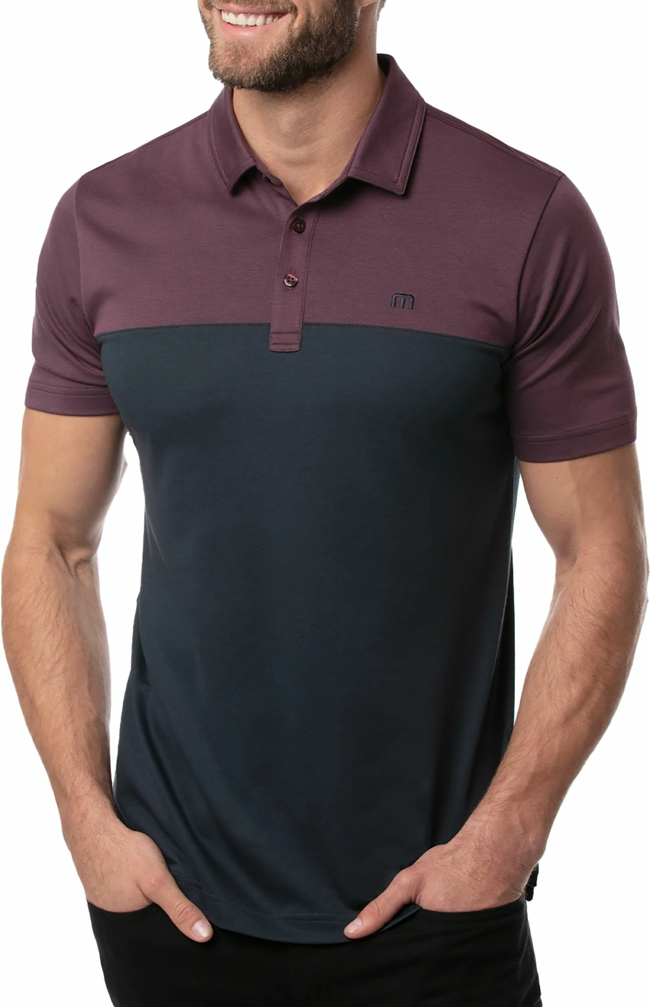 TravisMathew Men's Away We Go Golf Polo For Men Heather Mauve 3 TravisMathew Men's Away We Go Golf Polo For Men Heather Mauve