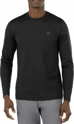 TravisMathew Men's Playlist Long Sleeve Golf T-Shirt For Men Black