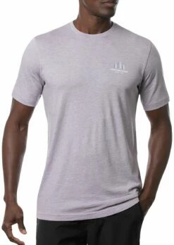 TravisMathew Men's Bird Watching Short Sleeve Golf Shirt For Men Heather Mulled Grape