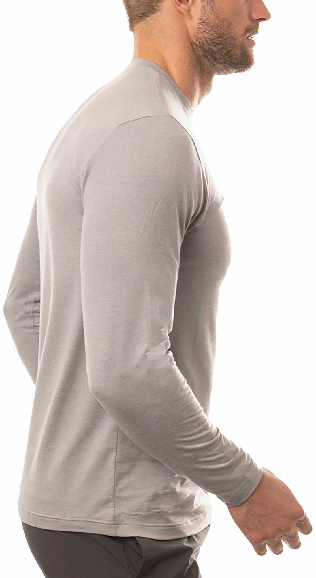 TravisMathew Men's Slow Motion Long Sleeve Golf T-Shirt For Men Heather Sleet 5 TravisMathew Men's Slow Motion Long Sleeve Golf T-Shirt For Men Heather Sleet - Image 3