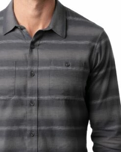TravisMathew Men's Final Approach Button-Up Flannel Golf Shirt For Men Quiet Shade -TravisMathew Sales Store unnamed file 1171