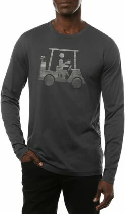 TravisMathew Men's He Is Rare Long Sleeve Golf T-Shirt For Men Blue Nights