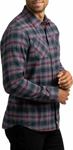 TravisMathew Men's High Stakes Button-Up Flannel Golf Shirt For Men Blue Night -TravisMathew Sales Store unnamed file 1178