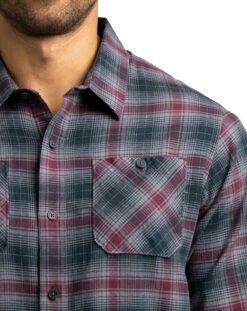 TravisMathew Men's High Stakes Button-Up Flannel Golf Shirt For Men Blue Night -TravisMathew Sales Store unnamed file 1179