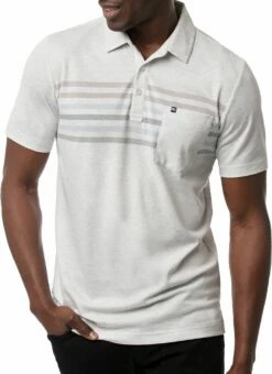 TravisMathew Men's Timmy Golf Polo For Men Heather White