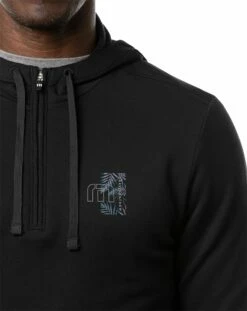 TravisMathew Men's You're Bluffing 1/4 Zip Golf Hoodie For Men Black -TravisMathew Sales Store unnamed file 14