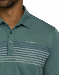 TravisMathew Men's Groggy Golf Polo For Men Silver Pine -TravisMathew Sales Store unnamed file 144