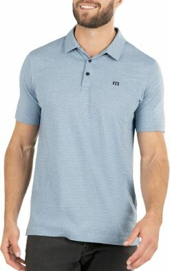 TravisMathew Men's Soho Golf Polo For Men Faded Denim