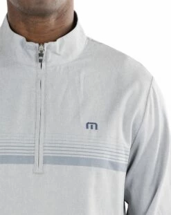 TravisMathew Men's Taking On Water 1/4 Zip Golf Jacket For Men Heather Sleet -TravisMathew Sales Store unnamed file 22