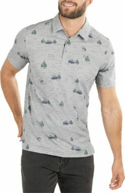 TravisMathew Men's Outfresh Golf Polo For Men Heather Medium Grey