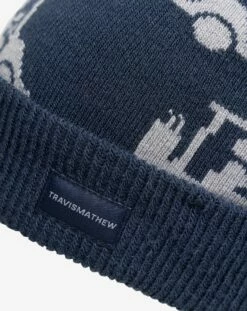 TravisMathew Men's Swingles Golf Beanie For Men Blue Nights -TravisMathew Sales Store unnamed file 313