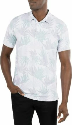 TravisMathew Men's Mogul Golf Polo For Men White