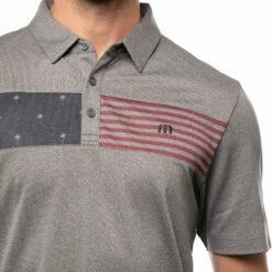 TravisMathew Men's Out For The Night Polo For Men Heather Quiet Shade -TravisMathew Sales Store unnamed file 359