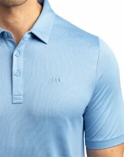 TravisMathew Men's Upgrade Golf Polo For Men Heather Brilliant Blue -TravisMathew Sales Store unnamed file 374