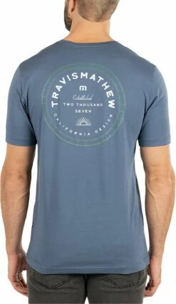 TravisMathew Men's Roughing It Golf T-Shirt For Men Insignia Blue/vintag - INSIGNIA BLUE/VINTAG, M