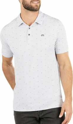 TravisMathew Men's Hot Chili Golf Polo For Men Heather Light Grey