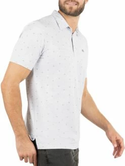 TravisMathew Men's Hot Chili Golf Polo For Men Heather Light Grey -TravisMathew Sales Store unnamed file 397