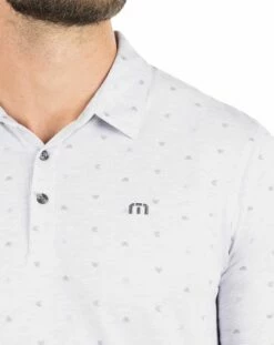 TravisMathew Men's Hot Chili Golf Polo For Men Heather Light Grey -TravisMathew Sales Store unnamed file 398