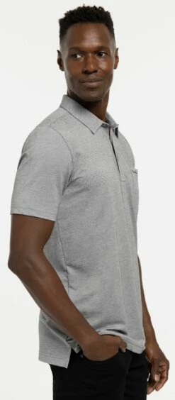TravisMathew Men's Finger Lakes Golf Polo For Men Heather Medium Grey -TravisMathew Sales Store unnamed file 443