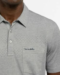 TravisMathew Men's Finger Lakes Golf Polo For Men Heather Medium Grey -TravisMathew Sales Store unnamed file 445