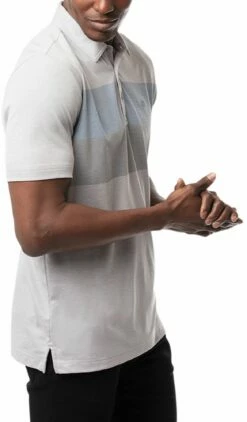 TravisMathew Men's Take Comfort Golf Polo For Men Heather Light Grey -TravisMathew Sales Store unnamed file 460