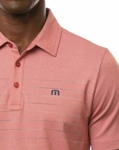 TravisMathew Men's Seas The Day Golf Polo For Men Heather Garnet Rose -TravisMathew Sales Store unnamed file 528