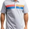 TravisMathew Men's Great Prescott Golf Polo For Men Heather Quiet Shade