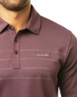 TravisMathew Men's Hangover Cure Golf Polo For Men Heather Mauve -TravisMathew Sales Store unnamed file 541