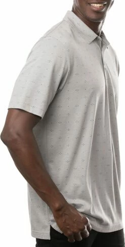 TravisMathew Men's Booze Clues Golf Polo For Men Heather Light Grey -TravisMathew Sales Store unnamed file 544