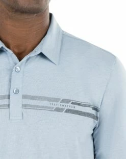 TravisMathew Men's Desert Drive Golf Polo For Men Faded Denim -TravisMathew Sales Store unnamed file 570