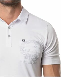 TravisMathew Men's It's A Rental Golf Polo For Men White -TravisMathew Sales Store unnamed file 671