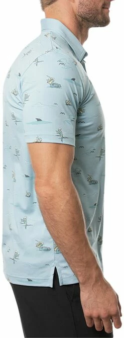 TravisMathew Men's Going Rogue Golf Polo For Men Heather Delphinium -TravisMathew Sales Store unnamed file 682