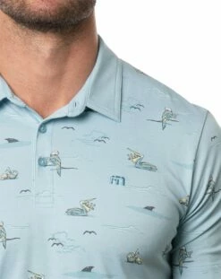 TravisMathew Men's Going Rogue Golf Polo For Men Heather Delphinium -TravisMathew Sales Store unnamed file 683