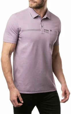 TravisMathew Men's Out The Door Golf Polo For Men Heather Arctic Dusk -TravisMathew Sales Store unnamed file 714