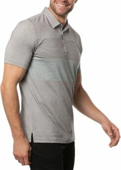 TravisMathew Men's Quiet Nights Golf Polo For Men Heather Medium Grey -TravisMathew Sales Store unnamed file 73
