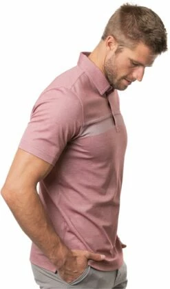 TravisMathew Men's Over The Water Golf Polo For Men Heather Ruby Wine -TravisMathew Sales Store unnamed file 737