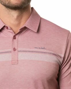 TravisMathew Men's Over The Water Golf Polo For Men Heather Ruby Wine -TravisMathew Sales Store unnamed file 738
