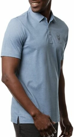 TravisMathew Men's Play Maker Golf Polo For Men Heather Copen Blue -TravisMathew Sales Store unnamed file 745