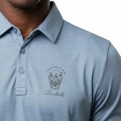 TravisMathew Men's Play Maker Golf Polo For Men Heather Copen Blue -TravisMathew Sales Store unnamed file 746