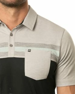 TravisMathew Men's Salad Days Golf Polo For Men Heather Light Grey -TravisMathew Sales Store unnamed file 78