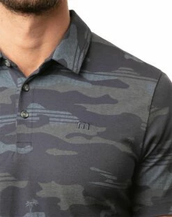 TravisMathew Men's Heater Camo Golf Polo For Men Gray -TravisMathew Sales Store unnamed file 783
