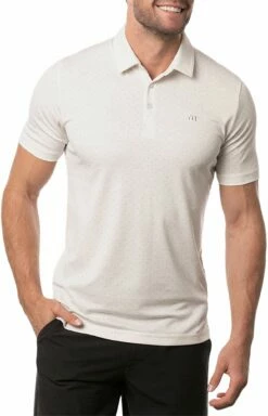 TravisMathew Men's Turned Around Golf Polo For Men Gardenia