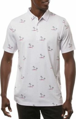 TravisMathew Men's Rally Time Golf Polo For Men White