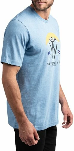 TravisMathew Men's Catchin' Air Golf T-Shirt For Men Heather Blue -TravisMathew Sales Store unnamed file 855
