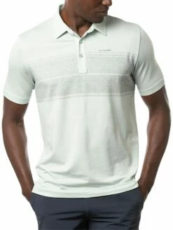 TravisMathew Men's Infinite Wishes Golf Polo For Men Heather Neptune Green