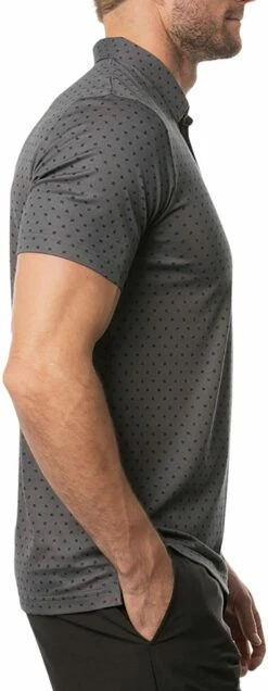 TravisMathew Men's Two Hour Delay Golf Polo For Men Heather Dark Grey -TravisMathew Sales Store unnamed file 933