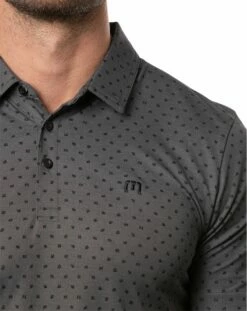 TravisMathew Men's Two Hour Delay Golf Polo For Men Heather Dark Grey -TravisMathew Sales Store unnamed file 934