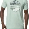 TravisMathew Men's Jetty Walker Short Sleeve Golf Shirt For Men Heather Neptune Green