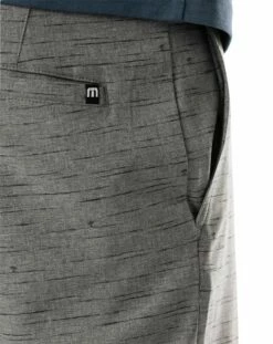 TravisMathew Men's Alone Time Hybrid Golf Shorts For Men Heather Grey Pinstripe -TravisMathew Sales Store unnamed file 978